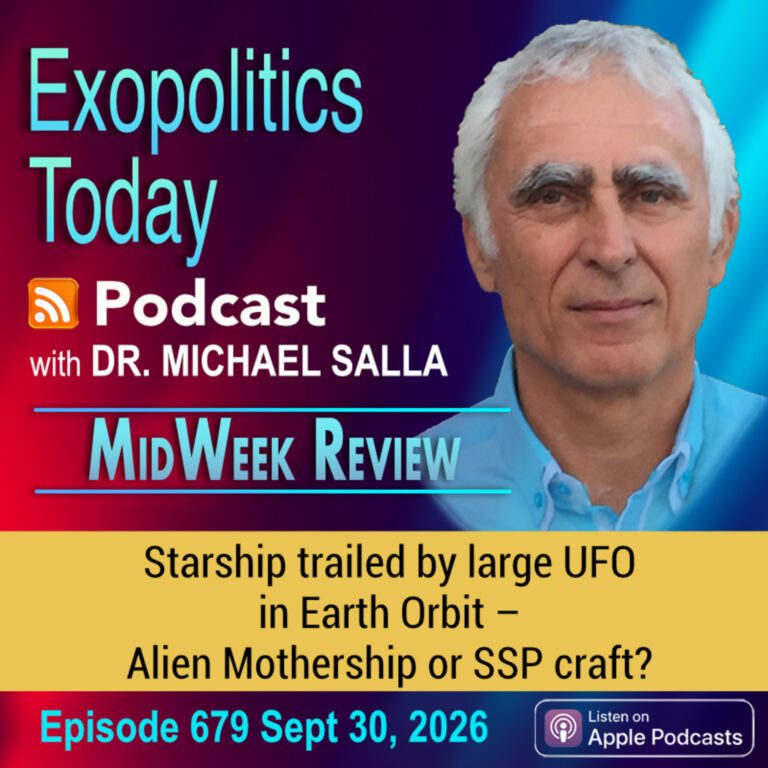 Starship trailed by large UFO in Earth Orbit – Alien Mothership or SSP craft?